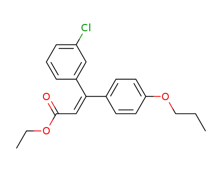 Molecular Structure of 151665-02-0 (2-Propenoic acid, 3-(3-chlorophenyl)-3-(4-propoxyphenyl)-, ethyl ester,
(Z)-)