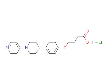 Molecular Structure of 166952-23-4 (Butanoic acid, 4-[4-[4-(4-pyridinyl)-1-piperazinyl]phenoxy]-,
monohydrochloride)