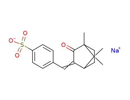 Molecular Structure of 56039-59-9 (Benzenesulfonic acid,
4-[(4,7,7-trimethyl-3-oxobicyclo[2.2.1]hept-2-ylidene)methyl]-, sodium
salt)