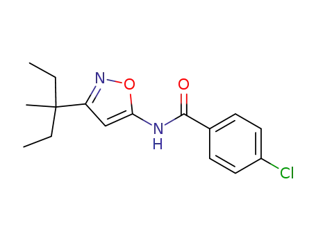 Molecular Structure of 89151-62-2 (Benzamide, 4-chloro-N-[3-(1-ethyl-1-methylpropyl)-5-isoxazolyl]-)