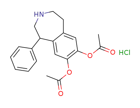 Molecular Structure of 62717-66-2 (1H-3-Benzazepine-7,8-diol, 2,3,4,5-tetrahydro-1-phenyl-, diacetate
(ester), hydrochloride)