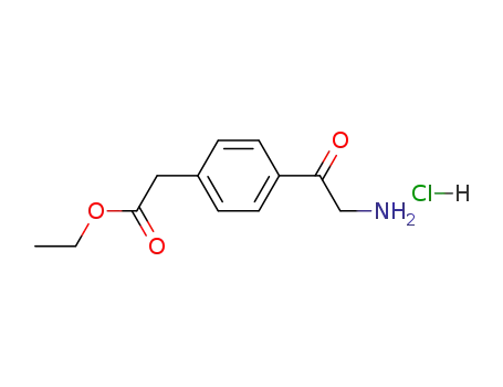Molecular Structure of 63786-86-7 (Benzeneacetic acid, 4-(aminoacetyl)-, ethyl ester, hydrochloride)