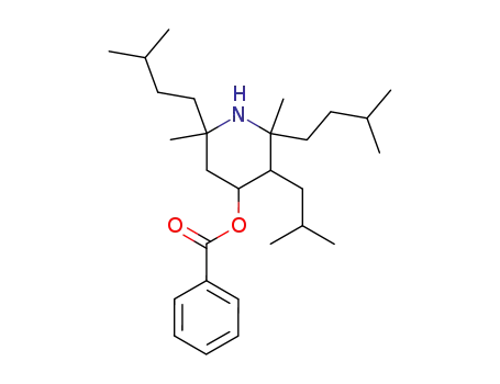 Molecular Structure of 61745-12-8 (4-Piperidinol, 2,6-dimethyl-2,6-bis(3-methylbutyl)-3-(2-methylpropyl)-,
benzoate (ester))