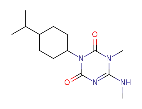 Molecular Structure of 57987-28-7 (1,3,5-Triazine-2,4(1H,3H)-dione,
1-methyl-6-(methylamino)-3-[4-(1-methylethyl)cyclohexyl]-)