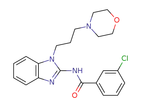Molecular Structure of 62553-51-9 (Benzamide,
3-chloro-N-[1-[3-(4-morpholinyl)propyl]-1H-benzimidazol-2-yl]-)