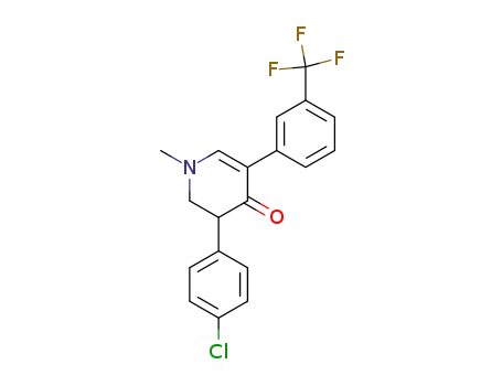 Molecular Structure of 62290-91-9 (4(1H)-Pyridinone,
3-(4-chlorophenyl)-2,3-dihydro-1-methyl-5-[3-(trifluoromethyl)phenyl]-)