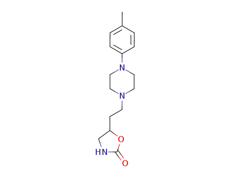 Molecular Structure of 47161-80-8 (2-Oxazolidinone, 5-[2-[4-(4-methylphenyl)-1-piperazinyl]ethyl]-)