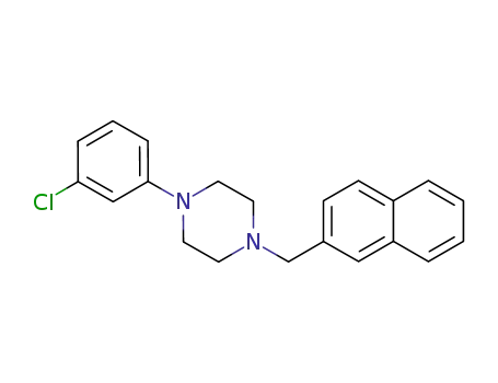 Molecular Structure of 57987-82-3 (Piperazine, 1-(3-chlorophenyl)-4-(2-naphthalenylmethyl)-)
