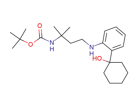 Molecular Structure of 861842-16-2 (Carbamic acid,
[3-[[2-(1-hydroxycyclohexyl)phenyl]amino]-1,1-dimethylpropyl]-,
1,1-dimethylethyl ester)