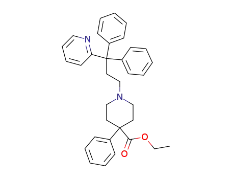 4-Piperidinecarboxylic acid,
1-[3,3-diphenyl-3-(2-pyridinyl)propyl]-4-phenyl-, ethyl ester