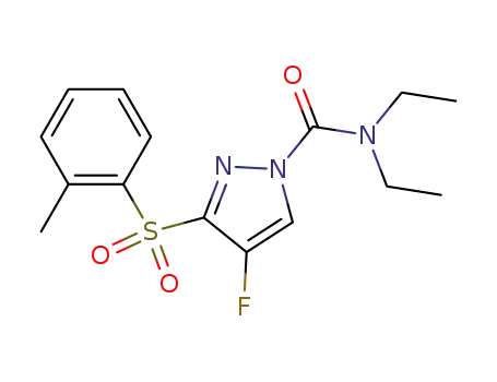 Molecular Structure of 143529-70-8 (1H-Pyrazole-1-carboxamide,
N,N-diethyl-4-fluoro-3-[(2-methylphenyl)sulfonyl]-)