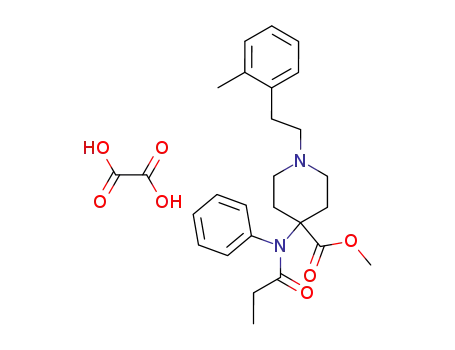 Molecular Structure of 61086-61-1 (4-Piperidinecarboxylic acid,
1-[2-(2-methylphenyl)ethyl]-4-[(1-oxopropyl)phenylamino]-, methyl ester,
ethanedioate (1:1))