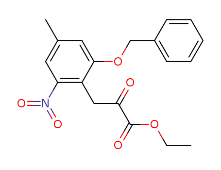 Molecular Structure of 65751-96-4 (Benzenepropanoic acid, 4-methyl-2-nitro-a-oxo-6-(phenylmethoxy)-,
ethyl ester)