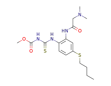 Carbamic acid,
[[[4-(butylthio)-2-[[(dimethylamino)acetyl]amino]phenyl]amino]thioxometh
yl]-, methyl ester
