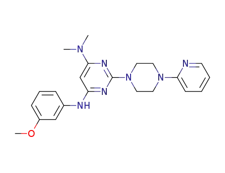 Molecular Structure of 445454-79-5 (4,6-Pyrimidinediamine,
N'-(3-methoxyphenyl)-N,N-dimethyl-2-[4-(2-pyridinyl)-1-piperazinyl]-)