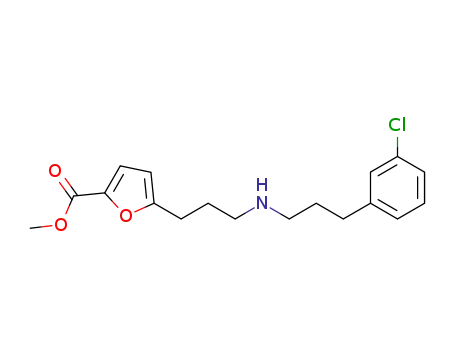 Molecular Structure of 210115-36-9 (2-Furancarboxylic acid, 5-[3-[[3-(3-chlorophenyl)propyl]amino]propyl]-,
methyl ester)