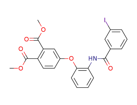 Molecular Structure of 332369-70-7 (1,2-Benzenedicarboxylic acid, 4-[2-[(3-iodobenzoyl)amino]phenoxy]-,
dimethyl ester)