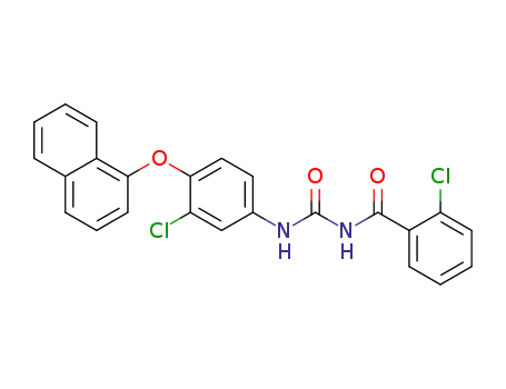 Molecular Structure of 76589-26-9 (Benzamide,
2-chloro-N-[[[3-chloro-4-(1-naphthalenyloxy)phenyl]amino]carbonyl]-)