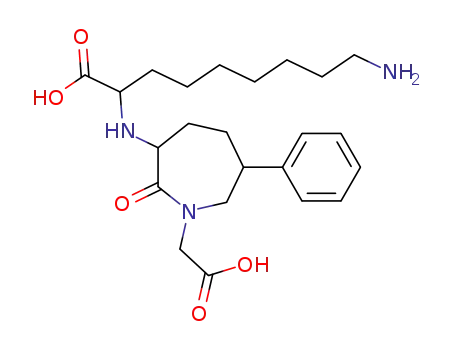 1H-Azepine-1-acetic acid,
3-[(8-amino-1-carboxyoctyl)amino]hexahydro-2-oxo-6-phenyl-