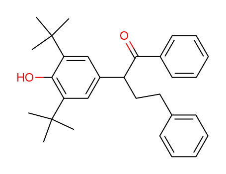 Molecular Structure of 474379-75-4 (1-Butanone,
2-[3,5-bis(1,1-dimethylethyl)-4-hydroxyphenyl]-1,4-diphenyl-)
