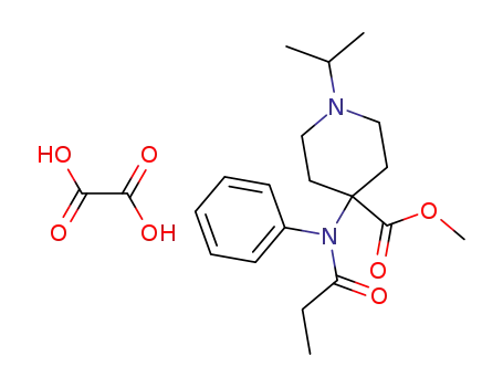 Molecular Structure of 61086-31-5 (4-Piperidinecarboxylic acid,
1-(1-methylethyl)-4-[(1-oxopropyl)phenylamino]-, methyl ester,
ethanedioate (1:1))