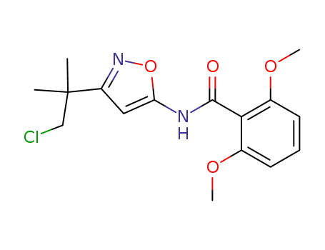 Molecular Structure of 82558-53-0 (Benzamide,
N-[3-(2-chloro-1,1-dimethylethyl)-5-isoxazolyl]-2,6-dimethoxy-)