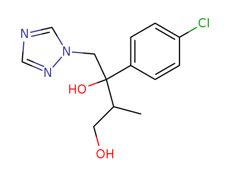 Molecular Structure of 123638-70-0 (1,3-Butanediol,3-(4-chlorophenyl)-2-methyl-4-(1H-1,2,4-triazol-1-yl)-)
