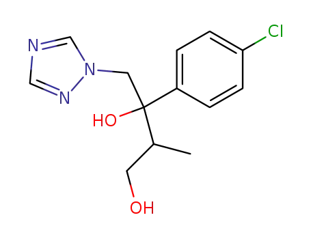 Molecular Structure of 123638-70-0 (1,3-Butanediol,3-(4-chlorophenyl)-2-methyl-4-(1H-1,2,4-triazol-1-yl)-)