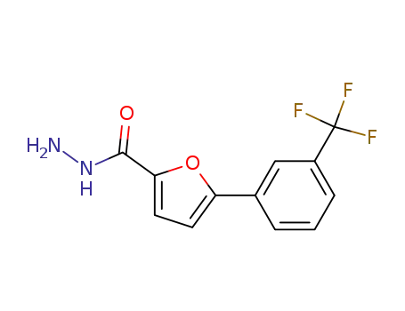 Molecular Structure of 88493-17-8 (2-Furancarboxylic acid, 5-[3-(trifluoromethyl)phenyl]-, hydrazide)