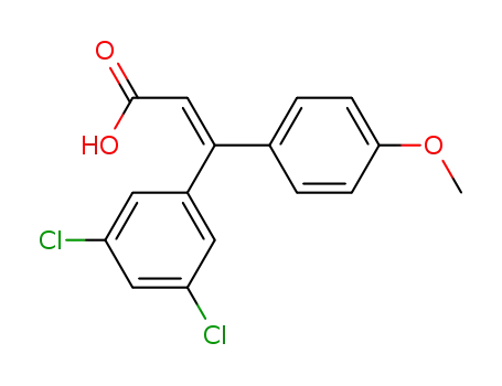 Molecular Structure of 151665-25-7 (2-Propenoic acid, 3-(3,5-dichlorophenyl)-3-(4-methoxyphenyl)-, (Z)-)