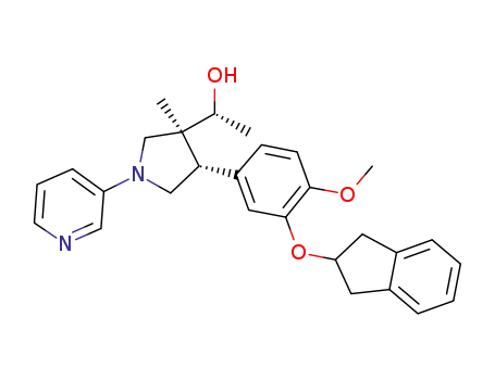 (1R)-1-[(3S,4S)-4-(3-Indan-2-yloxy-4-methoxyphenyl)-3-methyl-1-(pyridin-3-yl)pyrrolidin-3-yl]ethan-1-ol