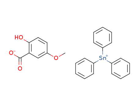 Molecular Structure of 143716-15-8 (Phenol, 4-methoxy-2-[[(triphenylstannyl)oxy]carbonyl]-)