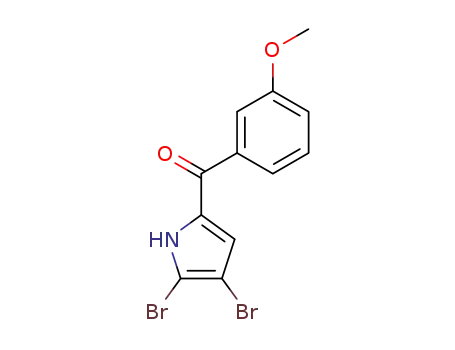 Molecular Structure of 50372-70-8 (Methanone, (4,5-dibromo-1H-pyrrol-2-yl)(3-methoxyphenyl)-)