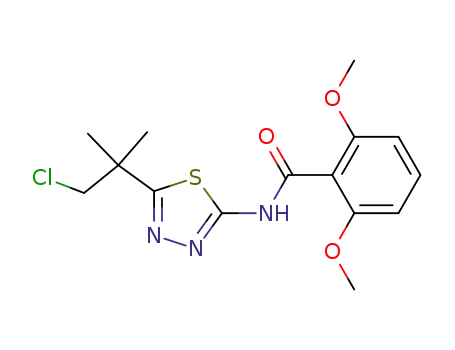 Molecular Structure of 82559-42-0 (Benzamide,
N-[5-(2-chloro-1,1-dimethylethyl)-1,3,4-thiadiazol-2-yl]-2,6-dimethoxy-)