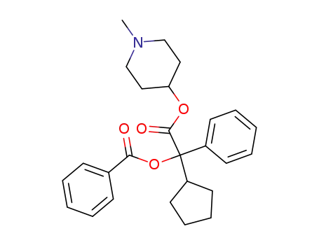 Molecular Structure of 63490-89-1 (Benzeneacetic acid, a-(benzoyloxy)-a-cyclopentyl-,
1-methyl-4-piperidinyl ester)