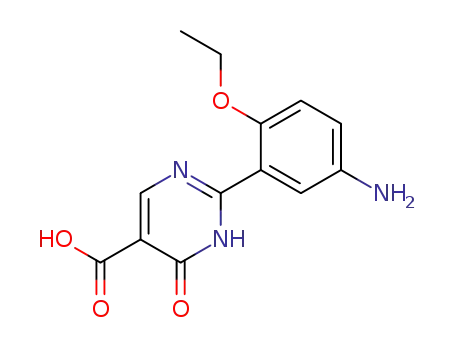 Molecular Structure of 63874-72-6 (5-Pyrimidinecarboxylic acid,
2-(5-amino-2-ethoxyphenyl)-1,4-dihydro-4-oxo-)
