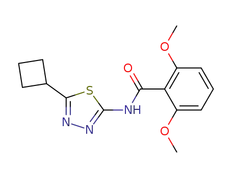 Molecular Structure of 82559-46-4 (Benzamide, N-(5-cyclobutyl-1,3,4-thiadiazol-2-yl)-2,6-dimethoxy-)