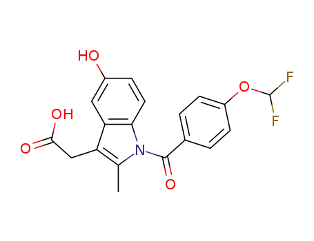 Molecular Structure of 823178-04-7 (1H-Indole-3-acetic acid,
1-[4-(difluoromethoxy)benzoyl]-5-hydroxy-2-methyl-)