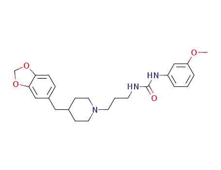 Molecular Structure of 275809-25-1 (Urea,
N-[3-[4-(1,3-benzodioxol-5-ylmethyl)-1-piperidinyl]propyl]-N'-(3-methoxy
phenyl)-)
