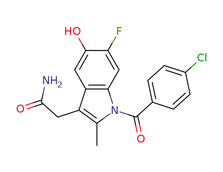 Molecular Structure of 823178-16-1 (1H-Indole-3-acetamide,
1-(4-chlorobenzoyl)-6-fluoro-5-hydroxy-2-methyl-)