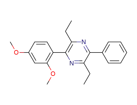 Molecular Structure of 478035-63-1 (Pyrazine, 2-(2,4-dimethoxyphenyl)-3,6-diethyl-5-phenyl-)