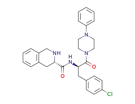 Molecular Structure of 494783-20-9 (3-Isoquinolinecarboxamide,
N-[(1R)-1-[(4-chlorophenyl)methyl]-2-oxo-2-(4-phenyl-1-piperazinyl)ethyl
]-1,2,3,4-tetrahydro-, (3S)-)