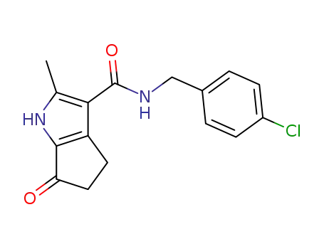 Molecular Structure of 844644-10-6 (Cyclopenta[b]pyrrole-3-carboxamide,
N-[(4-chlorophenyl)methyl]-1,4,5,6-tetrahydro-2-methyl-6-oxo-)