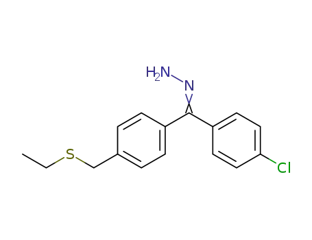 Molecular Structure of 189218-01-7 (Methanone, (4-chlorophenyl)[4-[(ethylthio)methyl]phenyl]-, hydrazone)