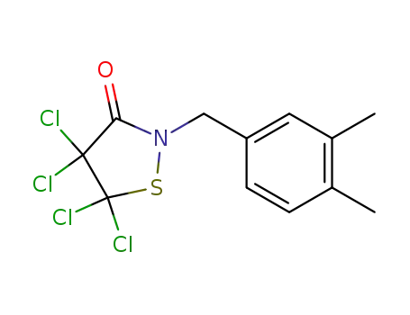 Molecular Structure of 62094-63-7 (3-Isothiazolidinone, 4,4,5,5-tetrachloro-2-[(3,4-dimethylphenyl)methyl]-)