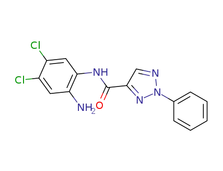 Molecular Structure of 497825-60-2 (2H-1,2,3-Triazole-4-carboxamide,
N-(2-amino-4,5-dichlorophenyl)-2-phenyl-)