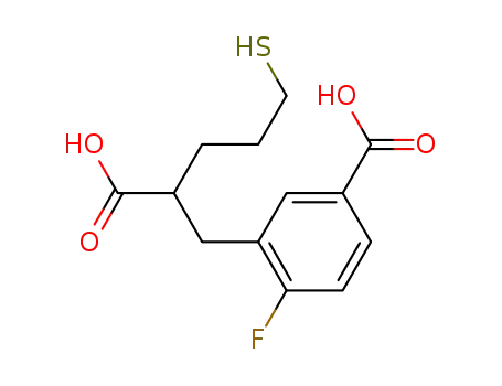 Molecular Structure of 378242-52-5 (Benzenepropanoic acid, 5-carboxy-2-fluoro-a-(3-mercaptopropyl)-)