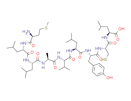 Molecular Structure of 154330-45-7 (L-Leucine,
L-methionyl-L-leucyl-L-leucyl-L-alanyl-L-valyl-L-leucyl-L-tyrosyl-L-cysteinyl-)