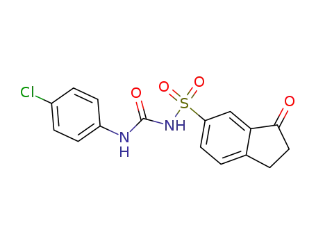 Molecular Structure of 133883-97-3 (1H-Indene-5-sulfonamide,
N-[[(4-chlorophenyl)amino]carbonyl]-2,3-dihydro-3-oxo-)
