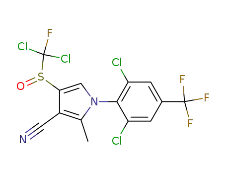 Molecular Structure of 141138-66-1 (1H-Pyrrole-3-carbonitrile,
4-[(dichlorofluoromethyl)sulfinyl]-1-[2,6-dichloro-4-(trifluoromethyl)phenyl
]-2-methyl-)